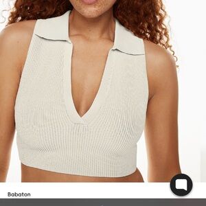 Babaton Sculpt Knit Polo Top *white*